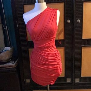 Halston Heritage Fitted one shoulder assymetrical dress